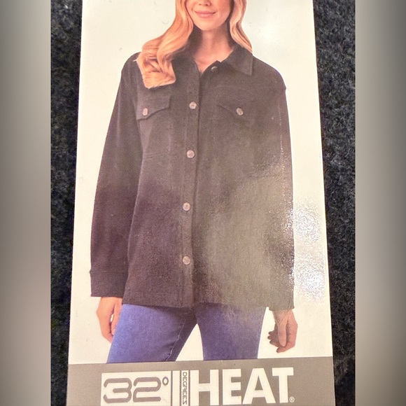 32 Degrees Charcoal Button Down Shirt for Women - Picture 6 of 7